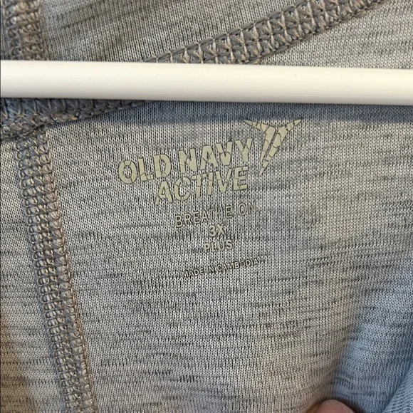 Gray Hooded Long Sleeve Top Old Navy Active 3x - Picture 2 of 5